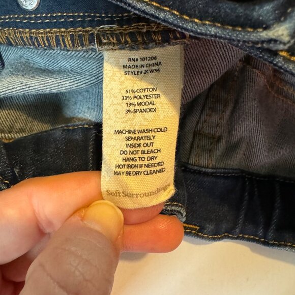 Soft Surroundings Jeans Womens Blue Flex Waist Modal Blend Stretch Denim Size 6 - Picture 5 of 10